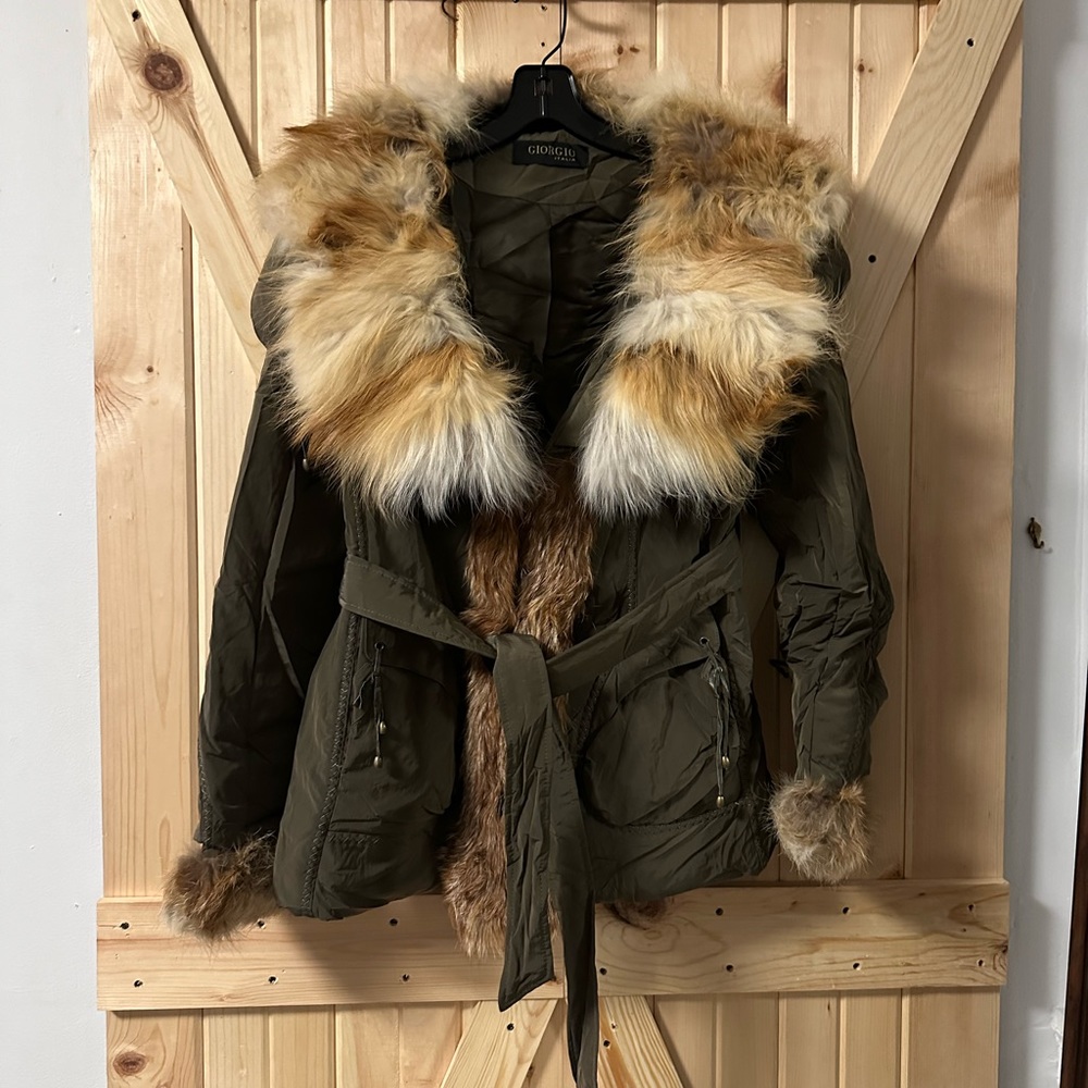 giorgio armani fox fur jacket